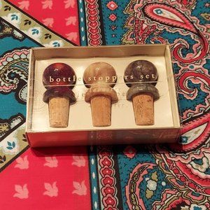 NEW/NEVER USED - Italian Alabaster Multi-Color Bottle Stopper Set